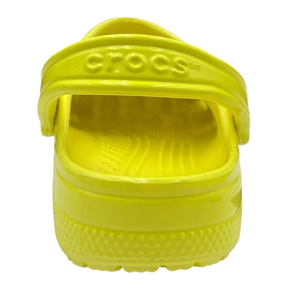 Crocs Mens Classic Slip-on Clogs Size 6 Neon Yellow Glossy Flexible Comfort